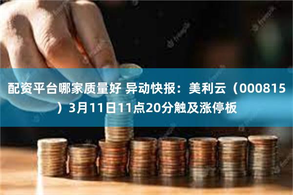 配资平台哪家质量好 异动快报：美利云（000815）3月11日11点20分触及涨停板
