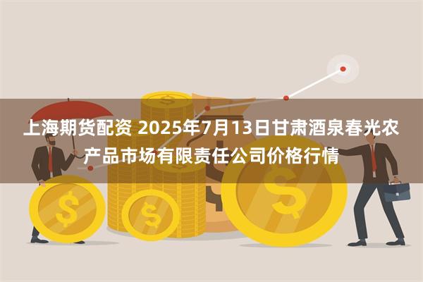 上海期货配资 2025年7月13日甘肃酒泉春光农产品市场有限责任公司价格行情